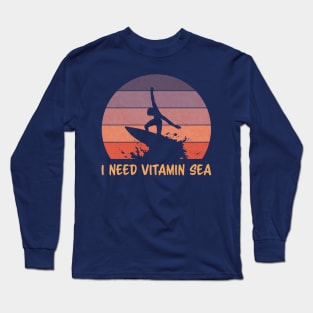 Vitamin Sea Surfing Pun | Funny Surf Long Sleeve T-Shirt